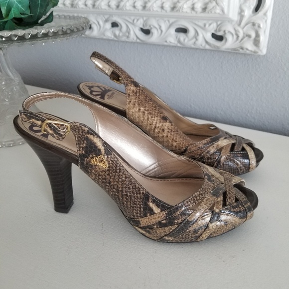 Fergalicious Brown Snakeskin Slingback heels - Picture 2 of 8